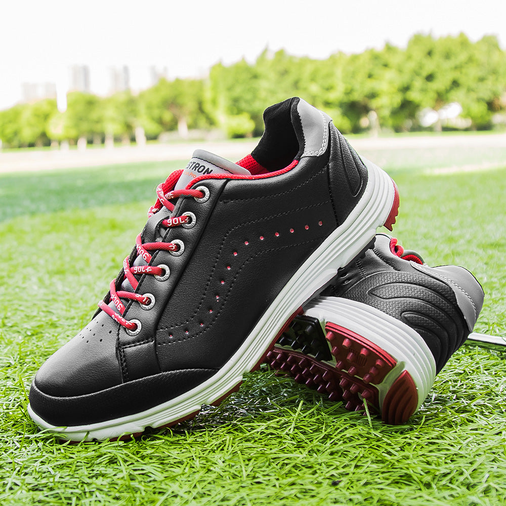 Flex Pro-SpikeLess Golf Shoe-Black/Red