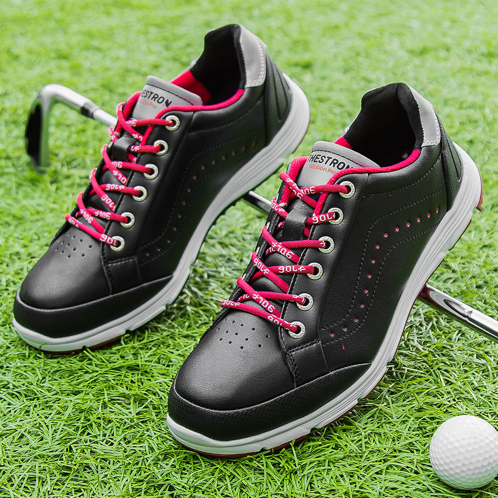 Flex Pro-SpikeLess Golf Shoe-Black/Red